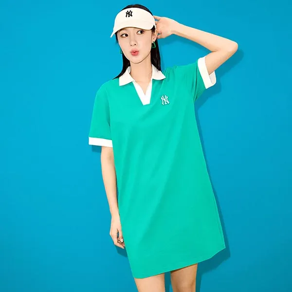 Váy Polo MLB One Piece New York Yankees 3FOPB0333-50GND Màu Xanh Green Size XS