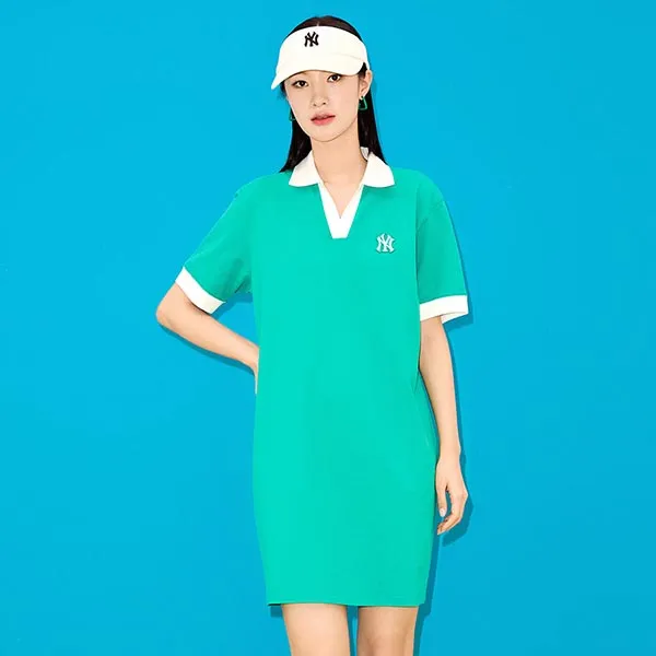 Váy Polo MLB One Piece New York Yankees 3FOPB0333-50GND Màu Xanh Green Size XS