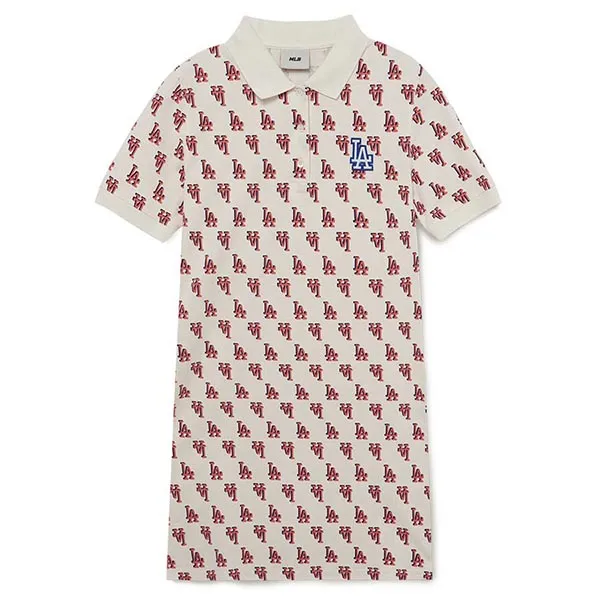 Váy Polo MLB Monogram LA Dodgers 3FOPM0233-07CRS Màu Kem Size M