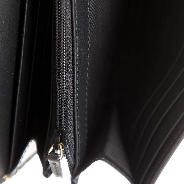 Ví Gucci Leather Striped Continental Wallet Màu Đen - 4