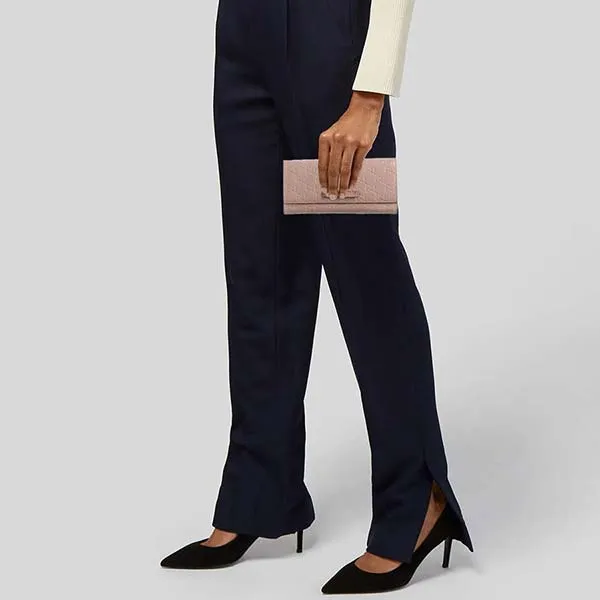 Ví Gucci Pink Guccissima Leather Bow Continental Wallet Màu Hồng
