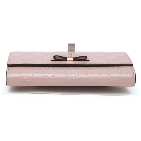 Ví Gucci Pink Guccissima Leather Bow Continental Wallet Màu Hồng