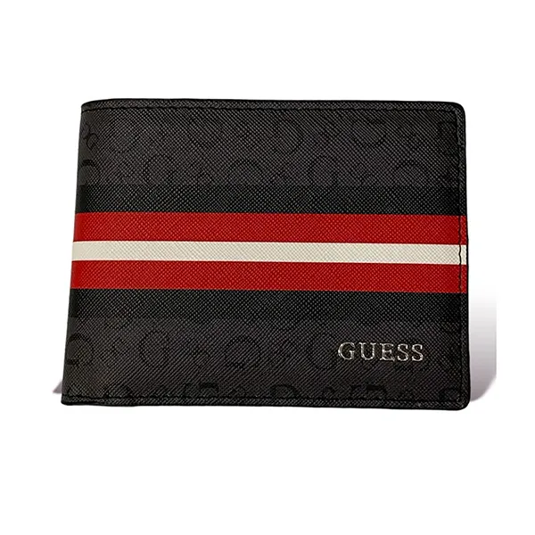 Ví Guess Carter Logo Bifold Wallet Màu Đen Đỏ