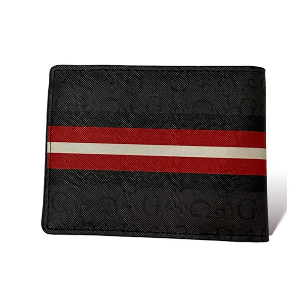 Ví Guess Carter Logo Bifold Wallet Màu Đen Đỏ