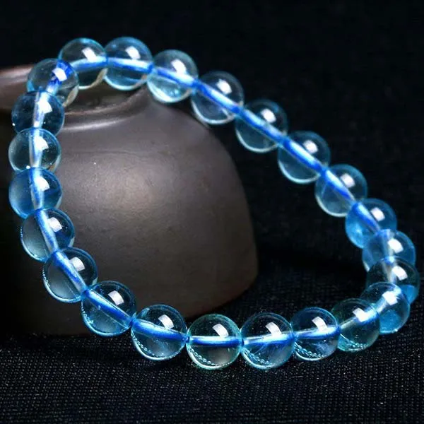 Vòng Đeo Tay LiLi Jewelry Đá Aquamarine 7A LILI_498498 Màu Xanh Dương Kích Thước Đá 6mm - Trang sức - Vua Hàng Hiệu