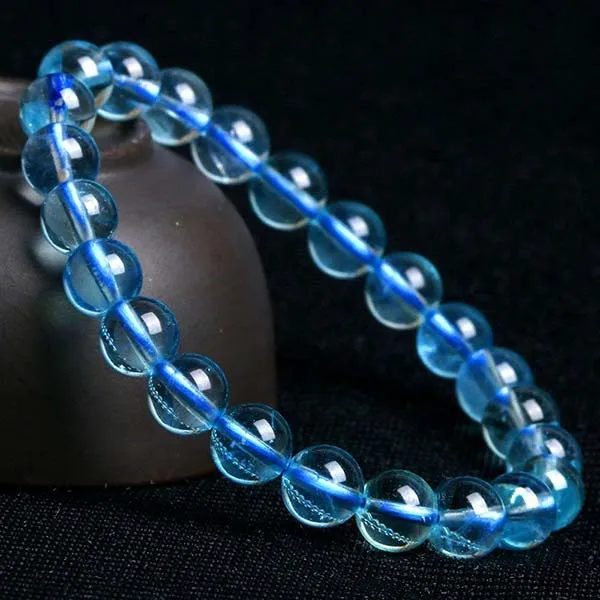 Vòng Đeo Tay LiLi Jewelry Đá Aquamarine 7A LILI_498498 Màu Xanh Dương Kích Thước Đá 6mm - Trang sức - Vua Hàng Hiệu