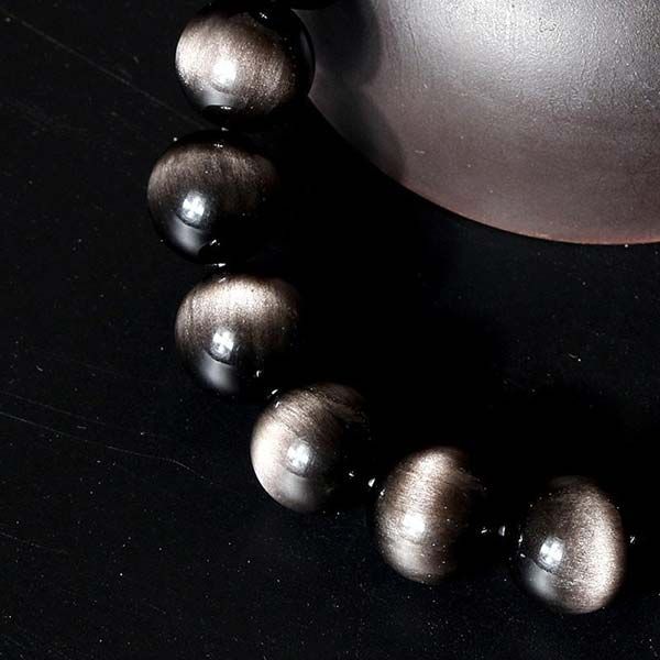 Vòng Đeo Tay LiLi Jewelry Đá Obsidian 7A LILI_177539 Màu Đen Kích Thước Đá 6mm - 3