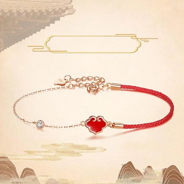 Vòng Đeo Tay Lili Jewelry Hình Trái Tim Cách Điệu LILI_225275 Màu Đỏ - Trang sức - Vua Hàng Hiệu