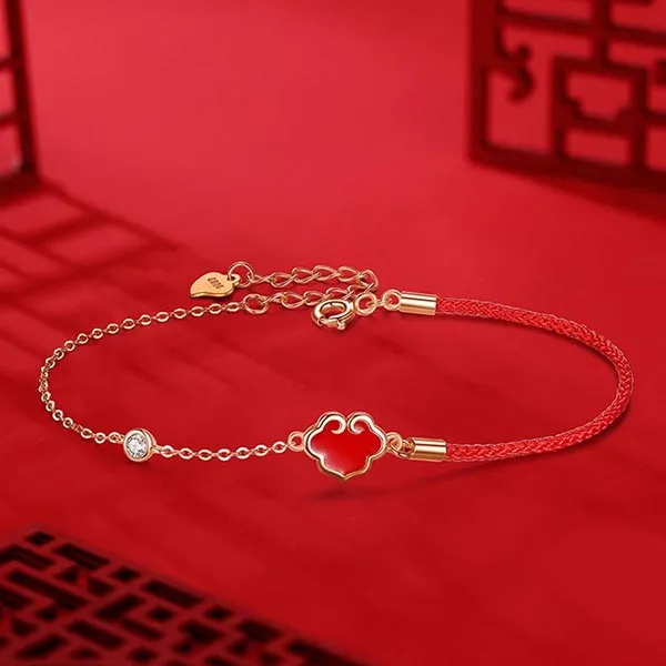 Vòng Đeo Tay Lili Jewelry Hình Trái Tim Cách Điệu LILI_225275 Màu Đỏ - Trang sức - Vua Hàng Hiệu