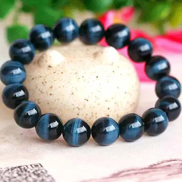 Vòng Đeo Tay LiLi Jewelry Mắt Hổ 7A LILI_131419 Màu Xanh Đen Kích Thước Đá 6mm