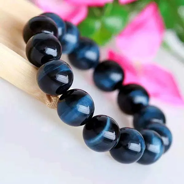 Vòng Đeo Tay LiLi Jewelry Mắt Hổ 7A LILI_131419 Màu Xanh Đen Kích Thước Đá 6mm
