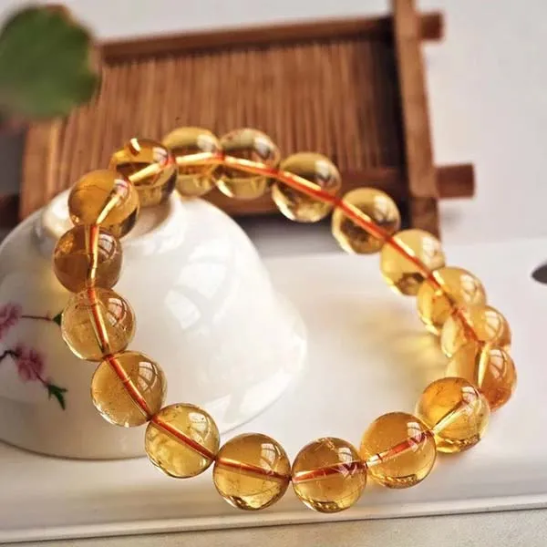 Vòng Đeo Tay LiLi Jewelry Thạch Anh Vàng Citrine 7A LILI_378984 Màu Vàng Kích Thước Đá 6mm - Trang sức - Vua Hàng Hiệu