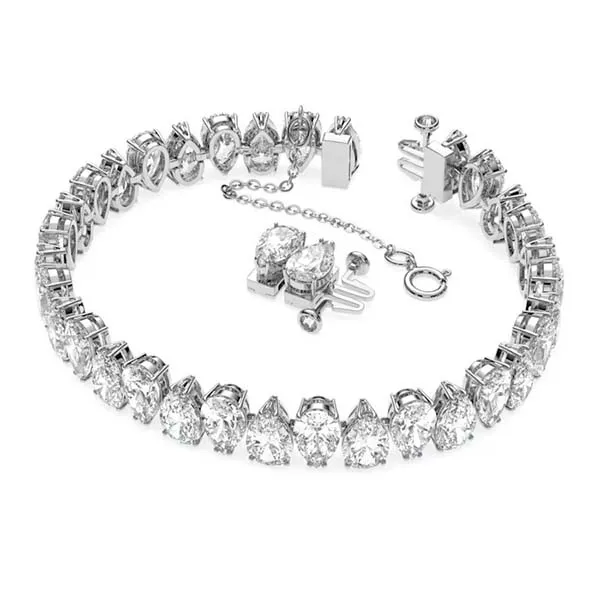 Vòng Đeo Tay Swarovski Millenia Braceletpear Cut, White, Rhodium Plated 5598350 Màu Bạc - Trang sức - Vua Hàng Hiệu