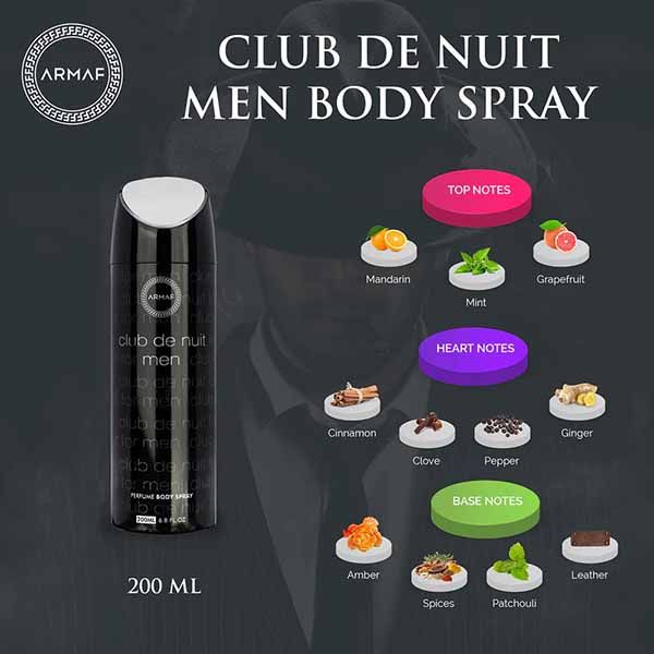 Xịt Thơm Toàn Thân Armaf Club De Nuit Perfume Body Spray For Men 200ML - 3