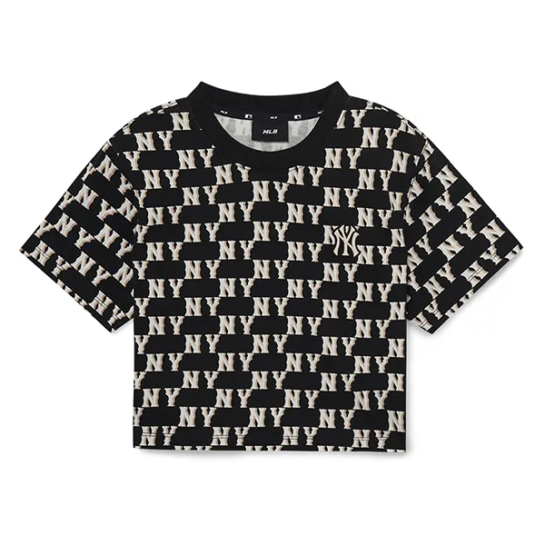 Áo Croptop Nữ MLB New York Yankees 3FTSM0433-50BKS Tshirt Màu Đen