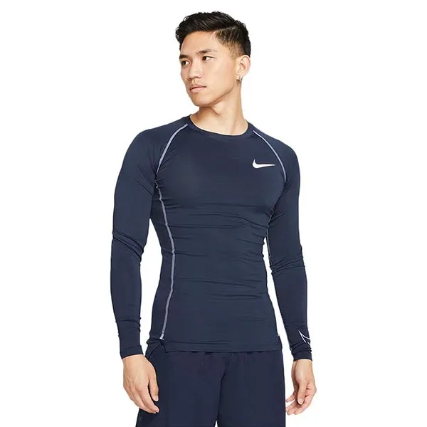 Áo Dài Tay Nam Nike Pro Dri-fit Athleisure Casual Sports Round Neck Long Sleeves DD1991 451 Màu Xanh Navy Size S - Thời trang - Vua Hàng Hiệu