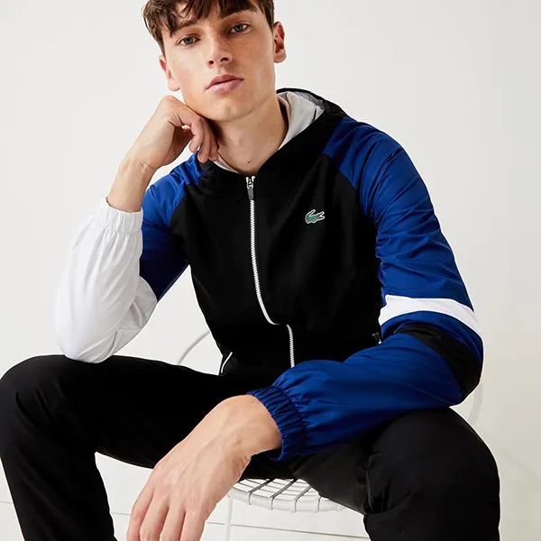 Áo Khoác Nam Lacoste Sport Lightweight Colourblock Màu Xanh Đen Size XS - Thời trang - Vua Hàng Hiệu