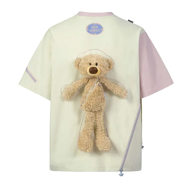 Áo Phông 13 De Marzo Palda Bear Zipper T-Shirt Cream FR-JX-509 Màu Kem Size S