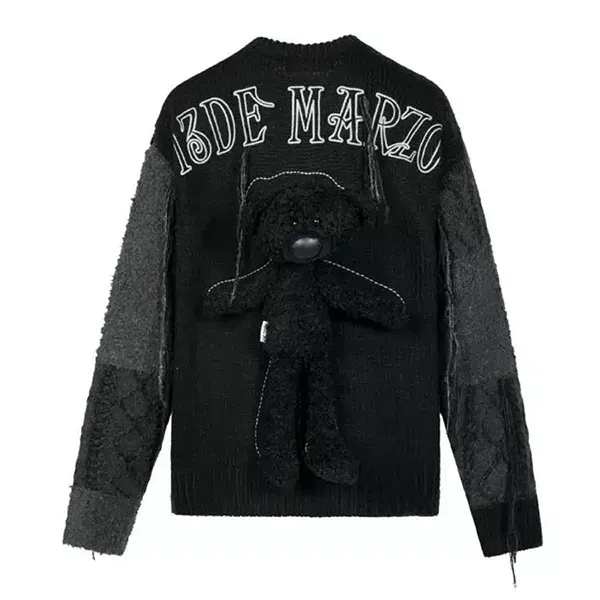 Áo Len 13 De Marzo Patchwork Tassels Sweater Black FR-JX-414 Màu Đen Size S