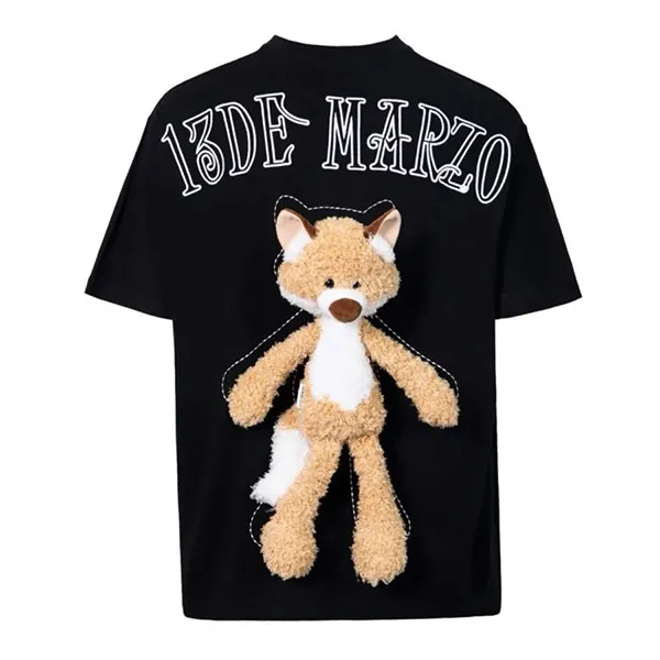 Áo Phông 13 De Marzo Plush Fox Toy T Shrit Black FR-JX-078 Màu Đen Size S