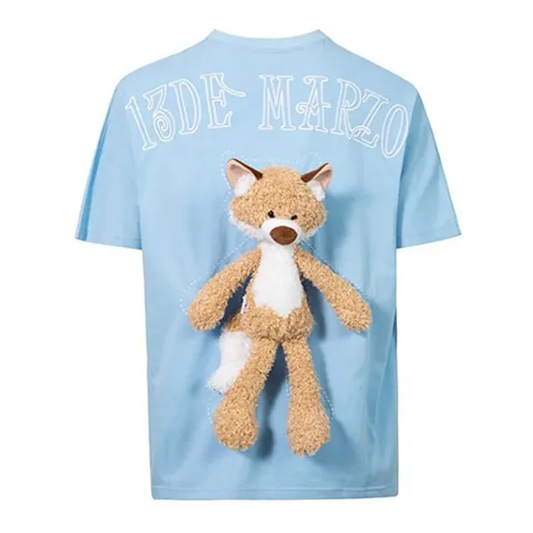Áo Phông 13 De Marzo Plush Fox Toy T-Shrit Blue FR-JX-078 Màu Xanh Blue Size S