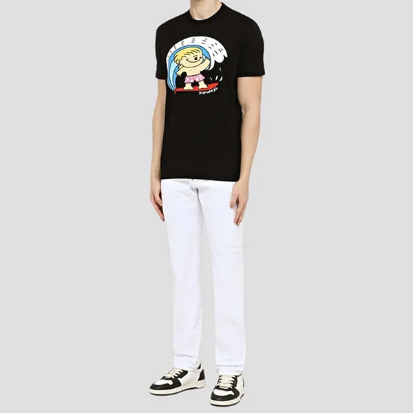 Áo Phông Nam Dsquared2 Black With Logo Printed Tshirt S71GD1244 S23009 900 Màu Đen