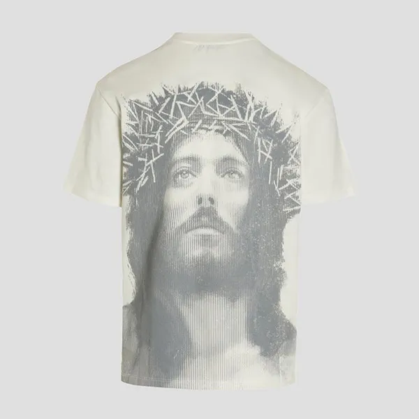 Áo Phông Nam Ih Nom Uh Nit Logo Jesus Love All Printed NUS23224 081 Màu Kem Size XS