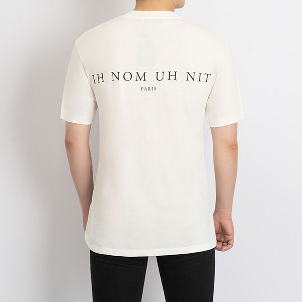 Áo Phông Nam Ih Nom Uh Nit White Logo Mask Rose Printed Tshirt NUS23241 081 Màu Trắng - 4