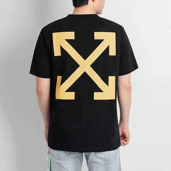 Áo Phông Nam Off-White Arrows Caravaggio Printed Crewneck Tshirt OMAA027C99JER015 1001 Màu Đen