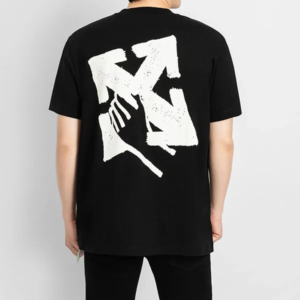 Áo Phông Nam Off-White Black With Logo Hand Arrow Printed Tshirt OMAA038S23JER0031001 Màu Đen