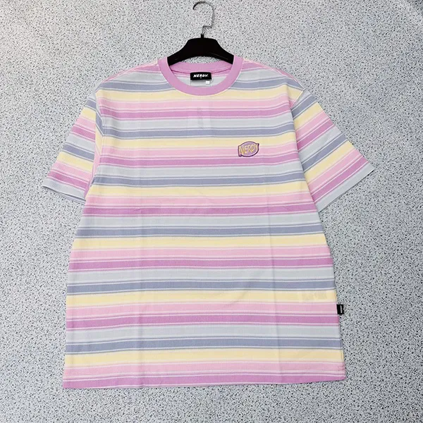 Áo Phông Nữ Nerdy Sọc Lavender Tshirt Phối Màu