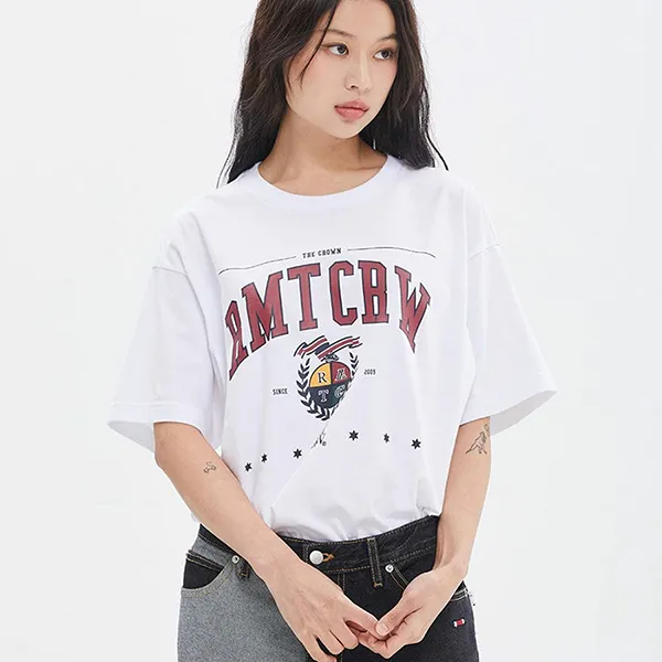 Áo Phông Romantic Crown RMT Emblem Tee Tshirt Màu Trắng Size S