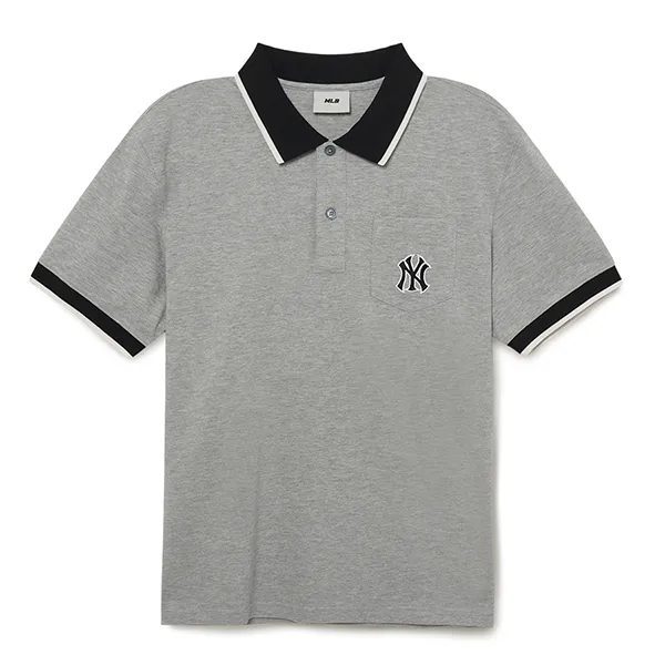 Áo Polo Nam MLB New York Yankees 3LPQB0133-50MGS Màu Xám Size L - Thời trang - Vua Hàng Hiệu