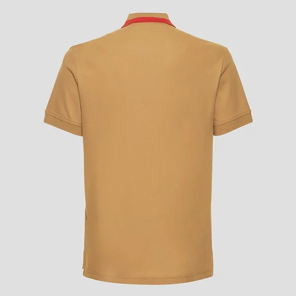 Áo Polo Nam Burberry Beige Contrast-Collar Pique Polo 8051236 Màu Nâu Be Size M