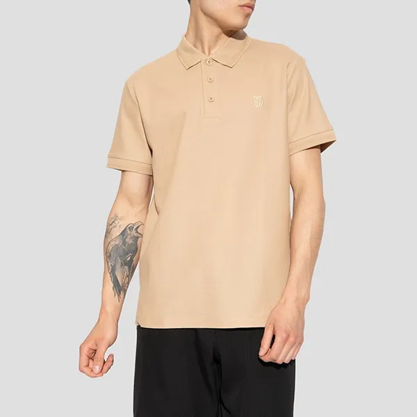 Áo Polo Nam Burberry Beige With Logo Emboirdered 8057088 Màu Be