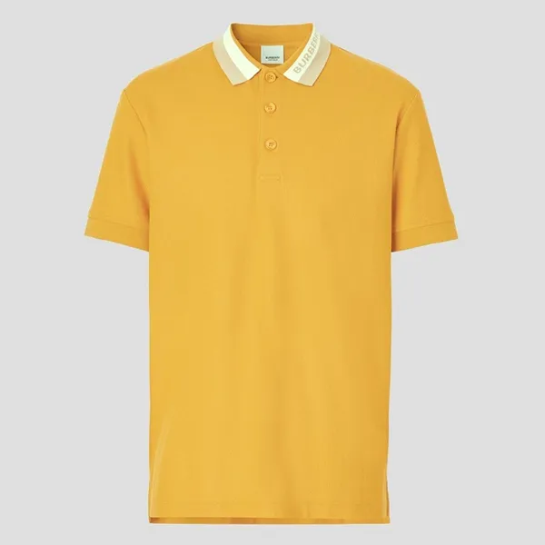 Áo Polo Nam Burberry Yellow Contrast-Collar Pique 8065407 Màu Vàng