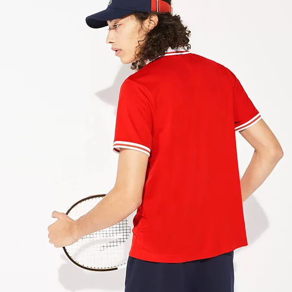 Áo Polo Nam Lacoste Sport Roland Garros Paris Ultra Dry DH3658YMF Màu Đỏ Cam Size 5