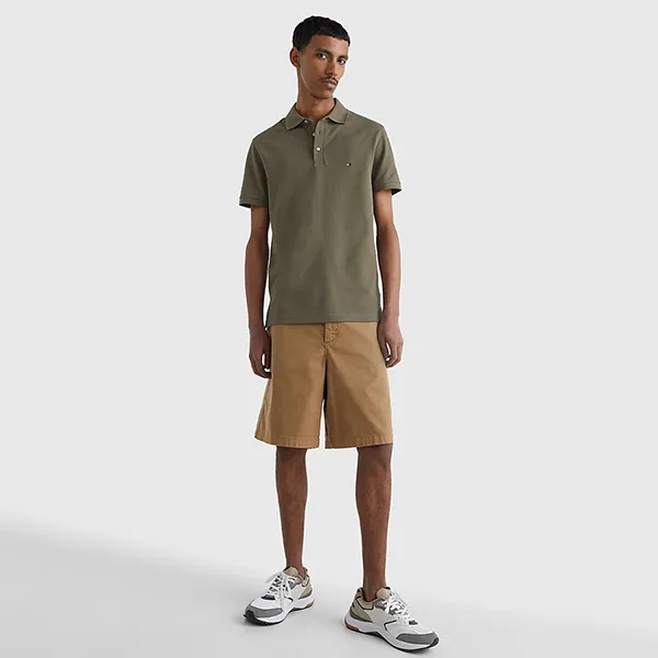 Áo Polo Nam Tommy Hilfiger MW0MW17771_VERDE_RBU Màu Xanh Rêu Size S