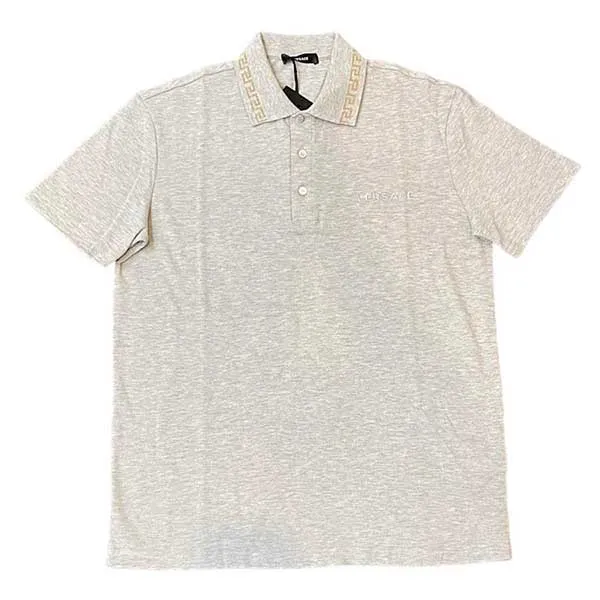 Áo Polo Nam Versace Logo Printed Màu Xám - Thời trang - Vua Hàng Hiệu