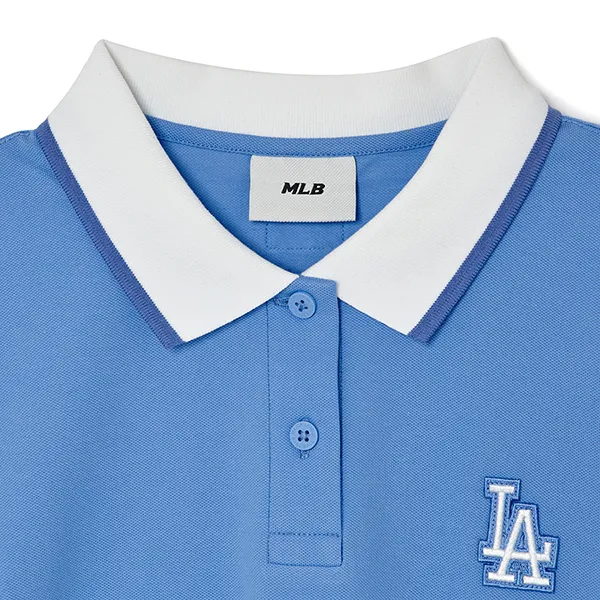 Áo Polo Nữ MLB Crop LA Dodgers 3FPQB0333-07SBS Màu Xanh Blue