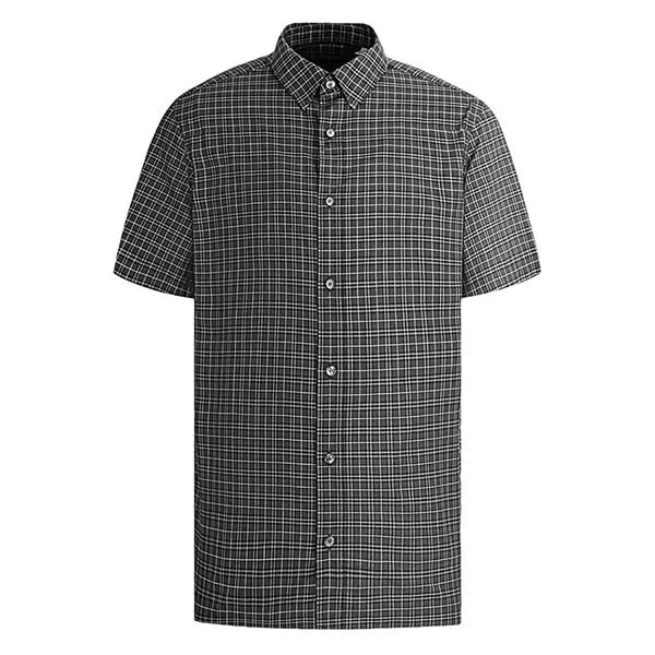 Áo Sơ Mi Nam Burberry Cộc Tay Dark Grey Ip Check Màu Xám Size XS