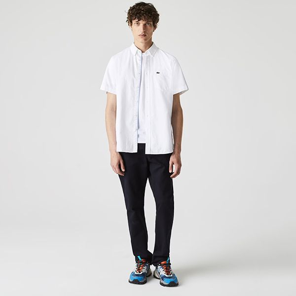 Áo Sơ Mi Nam Lacoste Men's Regular Fit Oxford Cotton Shirt CH4975001 Màu Trắng Size 40 - 1