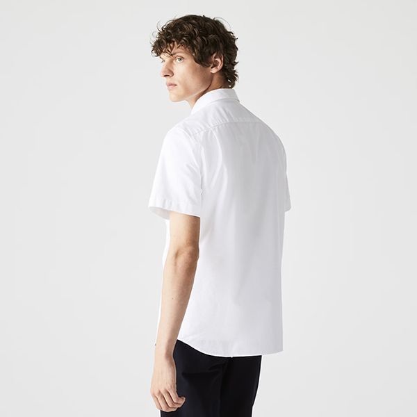 Áo Sơ Mi Nam Lacoste Men's Regular Fit Oxford Cotton Shirt CH4975001 Màu Trắng Size 40 - 5