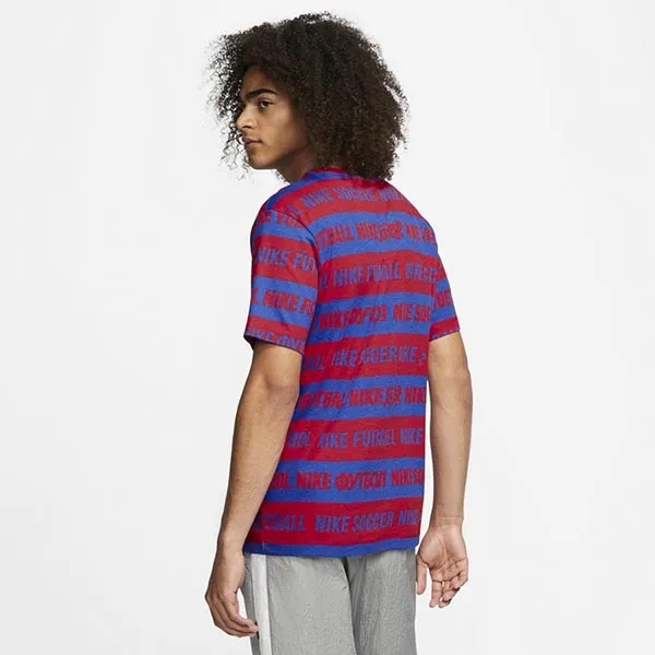 Áo Thun Nam Nike Men's Soccer/Futsal Short Sleeve Shirt FC Seasonal BL Tshirt CD0166 Màu Xanh Phối Đỏ Size M