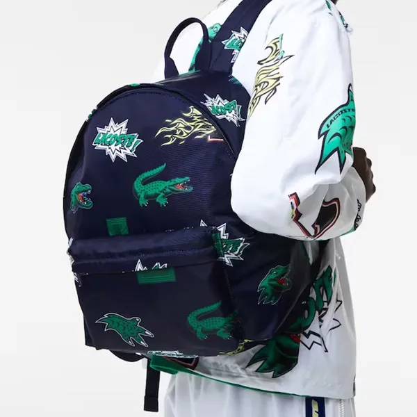 Balo Lacoste Holiday Comic Print Backpack LACNH4056HNL25 Màu Xanh Navy - Túi xách - Vua Hàng Hiệu