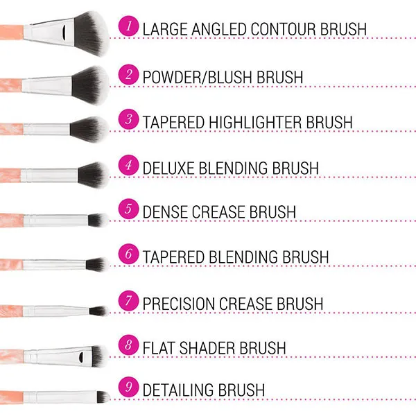 Bộ Cọ Trang Điểm BH Cosmetics Rose Quartz Brush Set - Trang điểm - Vua Hàng Hiệu