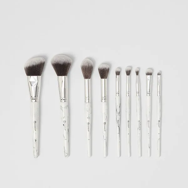 Bộ Cọ Trang Điểm Kèm Hộp BH Cosmetics White Marble Brush Set With Angeled Brush Holder - Trang điểm - Vua Hàng Hiệu