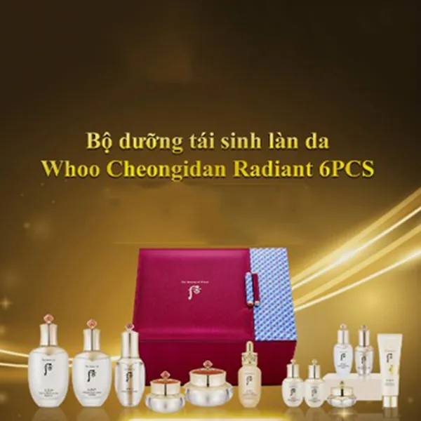 Bộ Dưỡng Da Whoo Cheongidan Radiant Rejuvenating 2 Tầng 12 Món