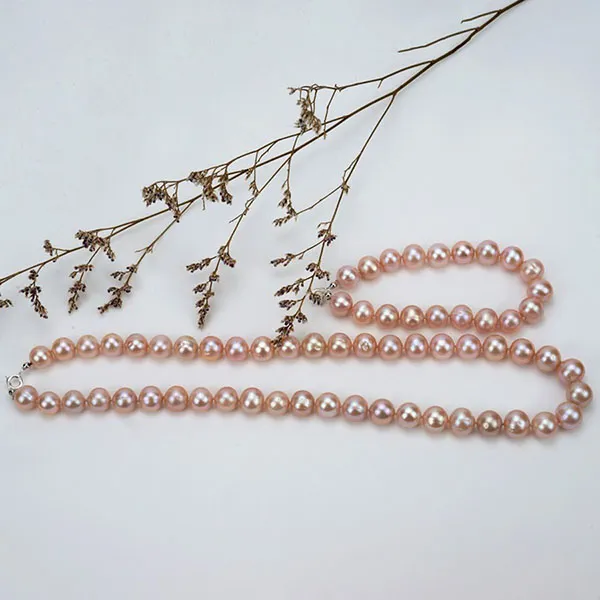 Set Dây Chuyền + Vòng Đeo Tay Nữ Minh Hà Pearl Jewelry Ngọc Trai Màu Hồng