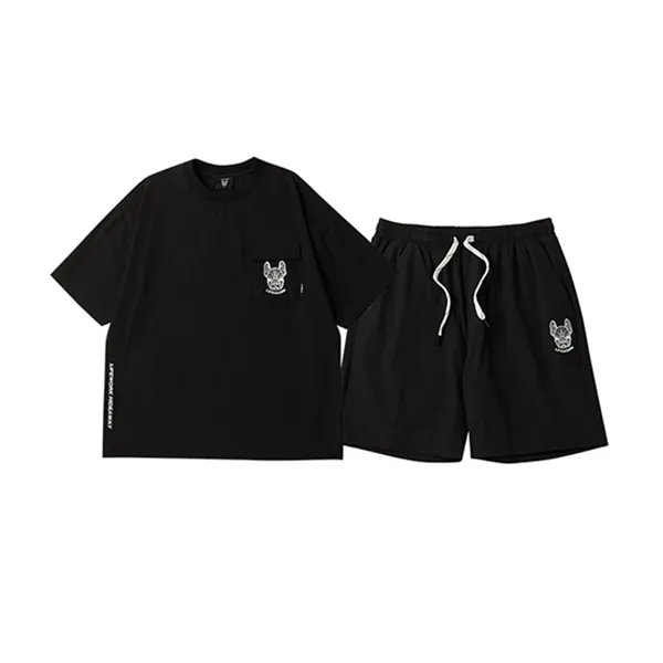 Bộ Quần Áo Cộc Tay Nam LifeWork Logo T-Shirt And Shorts Set LW232TS472/LW232WS472 Màu Đen - Thời trang - Vua Hàng Hiệu
